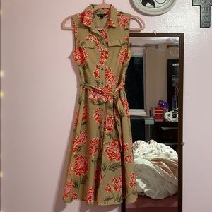 Floral designed dress with a matching belt